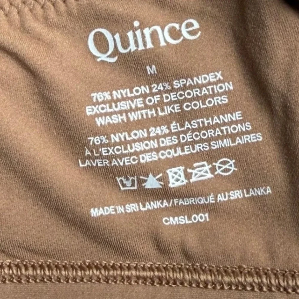 Quince Second Skin Bralette Womens Medium Brown Tan Excellent Adjustable Straps